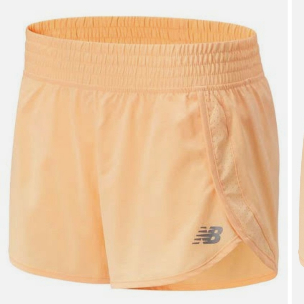 New balance core 3 running shorts, orange, size xl